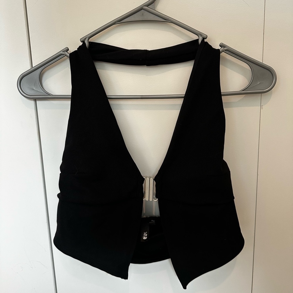 Chic Black Halter Crop Top